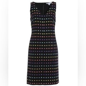 Diane Von Furstenberg Minetta Sheath Knee-Length Sleeveless V-Neck Dress, Size 2